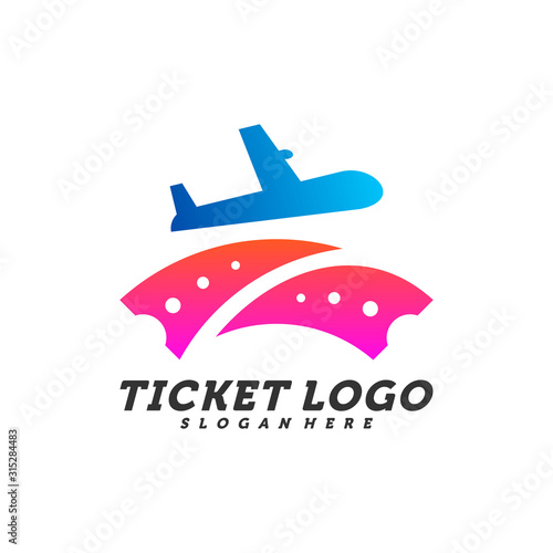 Airplane Ticket logo design concept vector, Travel Ticket logo Template, Creative design, Icon symbol