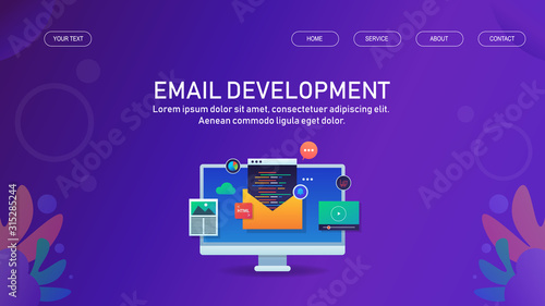 Developing email strategy for marketing and communication, sending web message to customers, web banner and landing page template.
