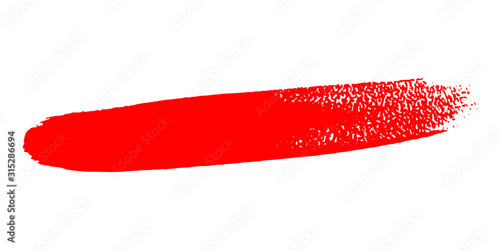 Brush painted grunge red stroke isolated on white background, vector illustration Brush painted grunge red stroke isolated on white background, vector illustration
