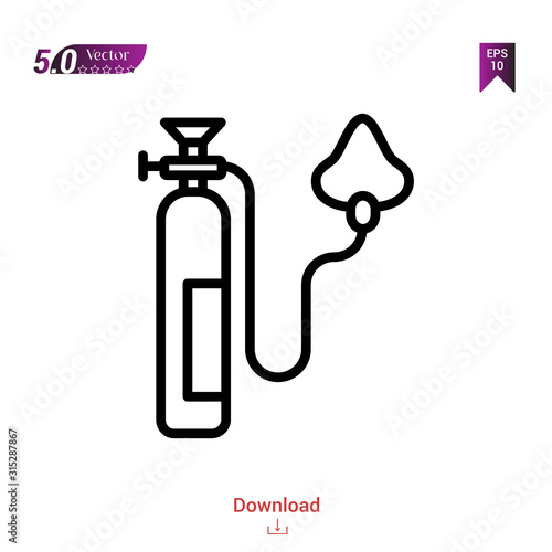 Outline oxygen icon. oxygen icon vector isolated on white background. Graphic design, material-design, healthcare icons, mobile application, logo, user interface. EPS 10 format vector