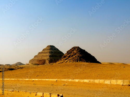 Oldest Pyramides? Desert Sand Landscape in Egypt