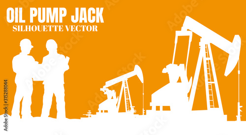 	 Oil rig industry silhouettes background,Vector illustration.	