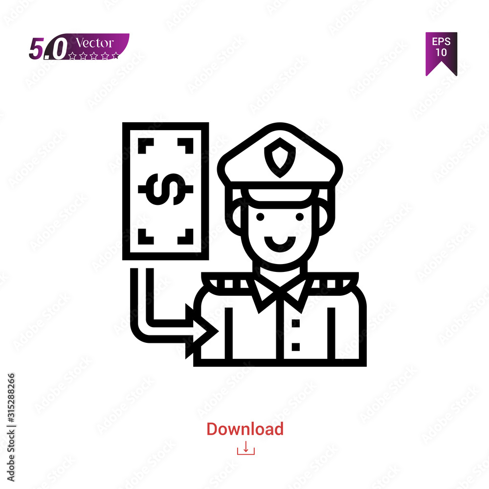 Outline officer icon. officer icon vector isolated on white background. Graphic design, material-design, corruption-elements icons mobile application, logo, user interface. EPS 10 format vector Outline officer icon. officer icon vector isolated on white background. Graphic design, material-design, corruption-elements icons mobile application, logo, user interface. EPS 10 format vector