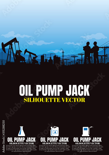 	 Oil rig industry silhouettes background,Vector illustration.	