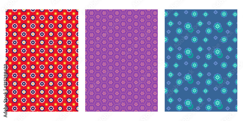Japanese Cute Dot Flower, Cherry Blossom Hexagon, Blue and Grey Flower Abstract Vector Background Collection Japanese Cute Dot Flower, Cherry Blossom Hexagon, Blue and Grey Flower Abstract Vector Background Collection