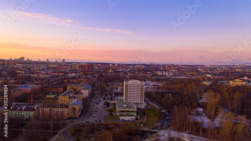 panoramic view of city in the evening
