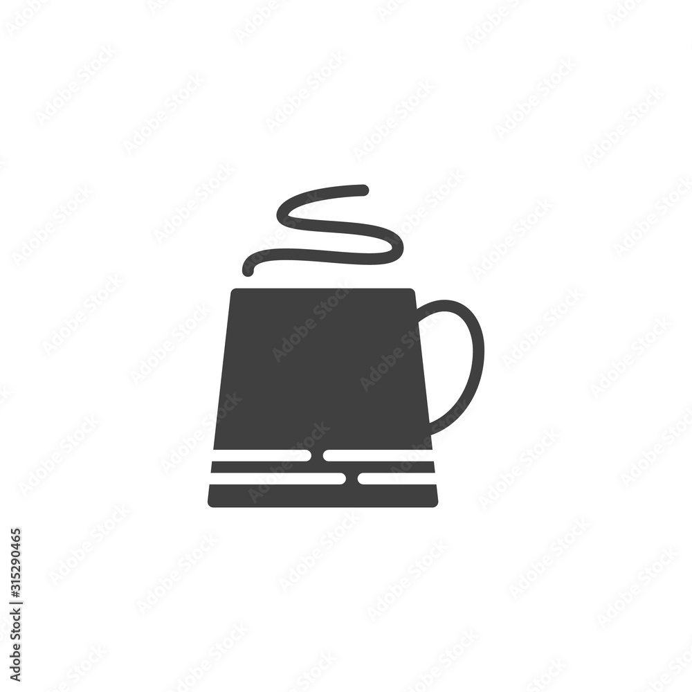 Cup of hot drink vector icon. Tea mug filled flat sign for mobile concept and web design. Coffee cup with steam glyph icon. Cafe menu symbol, logo illustration. Vector graphics Cup of hot drink vector icon. Tea mug filled flat sign for mobile concept and web design. Coffee cup with steam glyph icon. Cafe menu symbol, logo illustration. Vector graphics