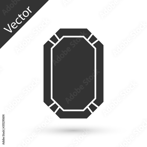 Grey Poker table icon isolated on white background. Vector Illustration