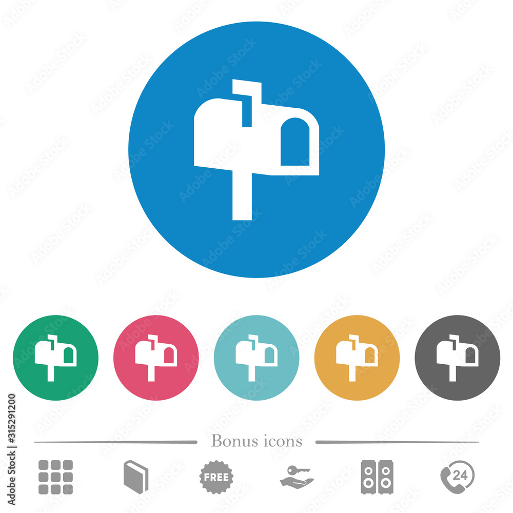 Mailbox flat round icons Mailbox flat round icons