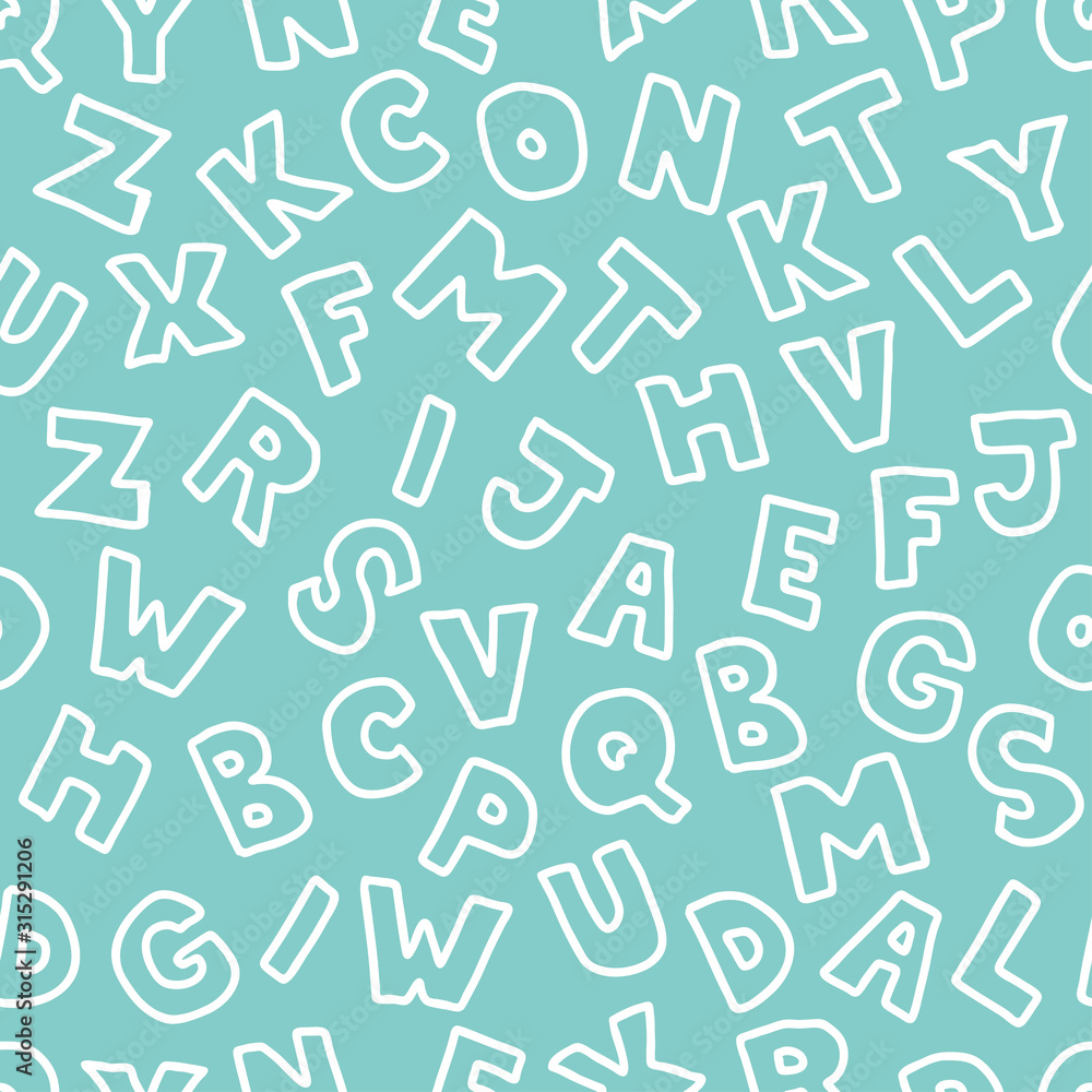 Alphabet illustration background. Seamless pattern. Vector. アルファベットのパターン Alphabet illustration background. Seamless pattern. Vector. アルファベットのパターン