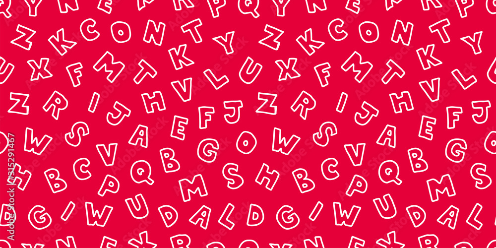 Alphabet illustration background. Seamless pattern. Vector. アルファベットのパターン Alphabet illustration background. Seamless pattern. Vector. アルファベットのパターン