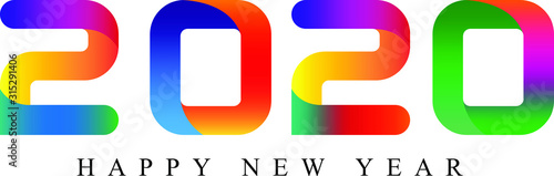 Free Download Happy new year 2020 typography text celebration poster design. - GFXLoad
