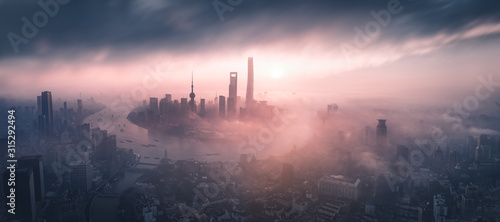 Panoramic view of Shanghai Skyline