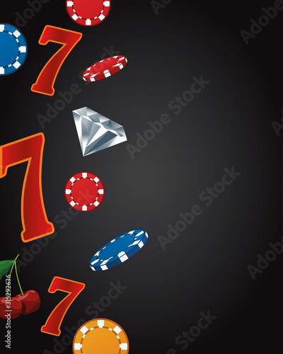 seven numbers chips diamond betting game gambling casino