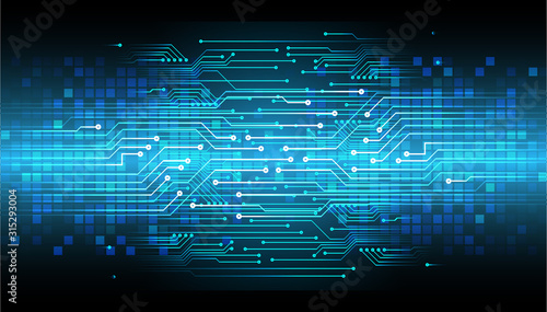 Blue cyber circuit future technology concept background