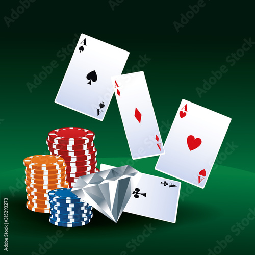 poker aces cards chips diamond betting game gambling casino