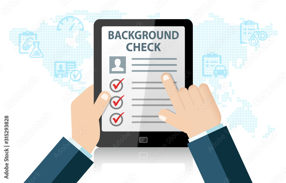 Background Check in Recruitment And Hiring on Tablet