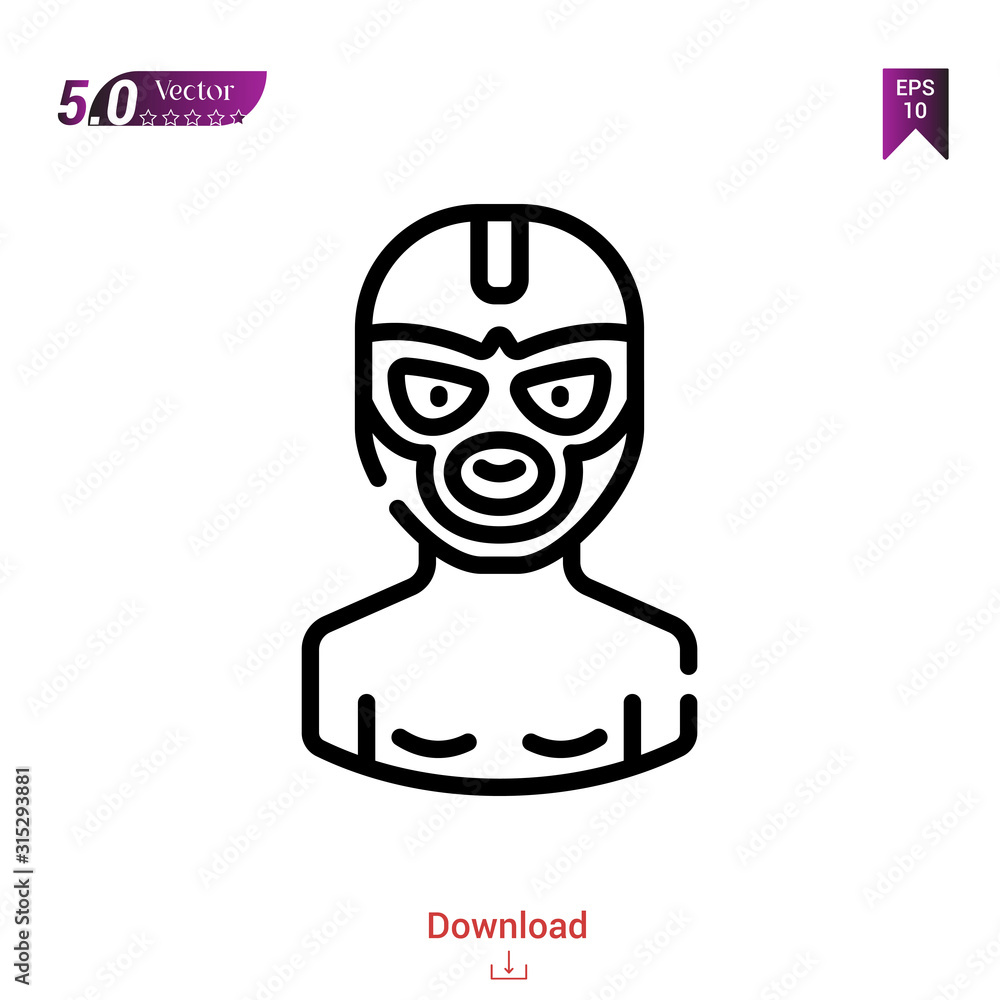 Outline wrestler icon. wrestler icon vector isolated on white background. Graphic design, material-design,sport-avatars icons mobile application, logo, user interface. EPS 10 format vector