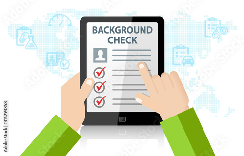 Background Check in Recruitment And Hiring on Tablet