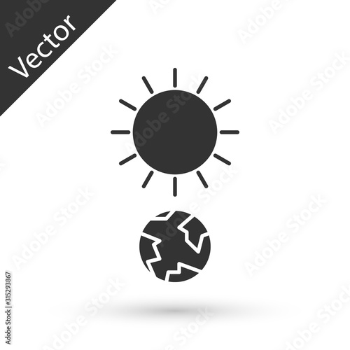 Grey Solstice icon isolated on white background. Vector Illustration