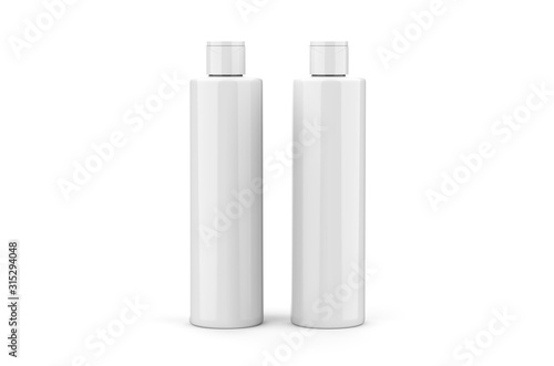 Wallpaper Mural Cosmetic bottle mock up template on isolated white background. Liquid container for gel, lotion, cream, shampoo, perfume, bath foam, 3d illustration. Torontodigital.ca
