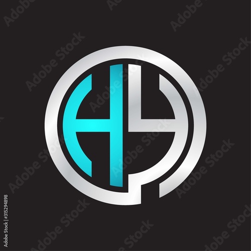 HY Initial logo linked circle monogram