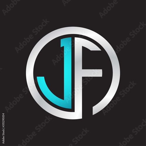JF Initial logo linked circle monogram
