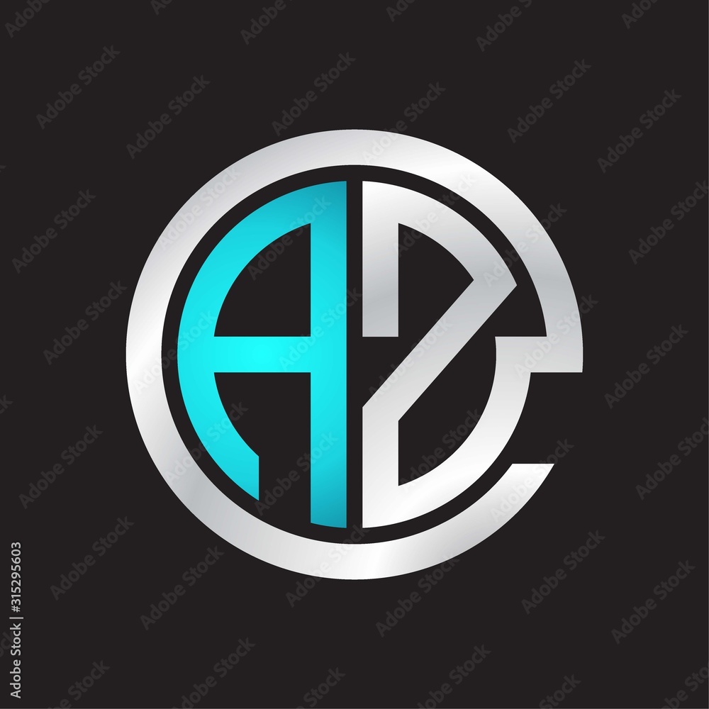 AZ Initial logo linked circle monogram AZ Initial logo linked circle monogram