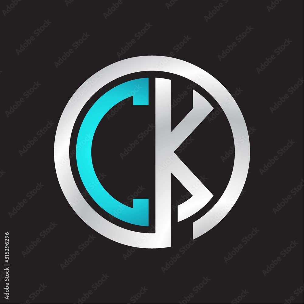 CK Initial logo linked circle monogram CK Initial logo linked circle monogram