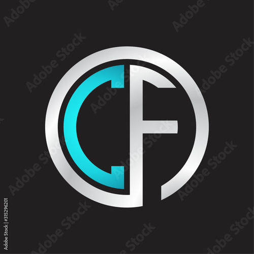 CF Initial logo linked circle monogram