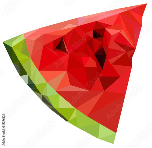 Watermelon in Low Poly style