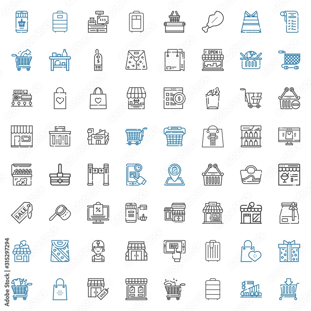 Obraz premium supermarket icons set