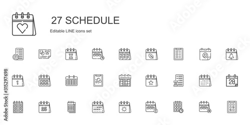 schedule icons set