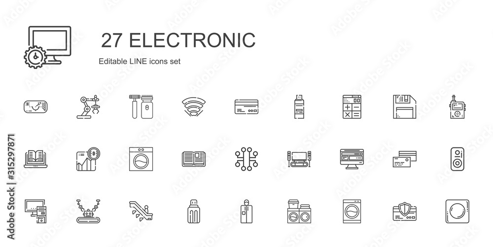 electronic icons set electronic icons set