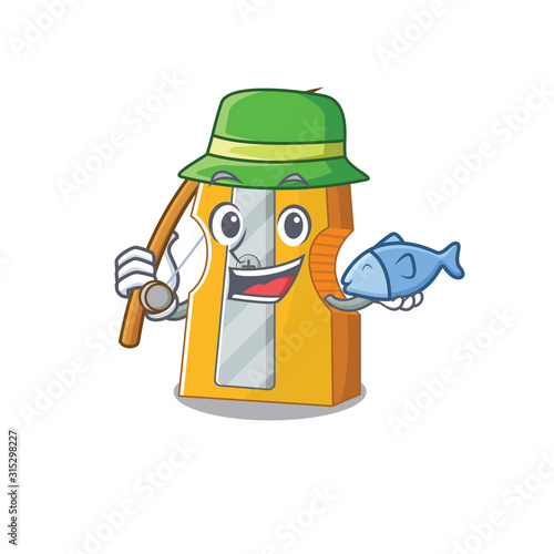 A Picture of happy Fishing pencil sharpener design