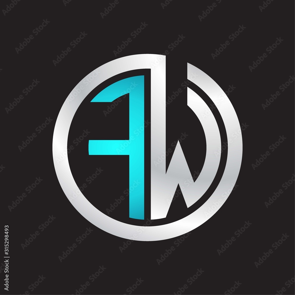 FW Initial logo linked circle monogram FW Initial logo linked circle monogram