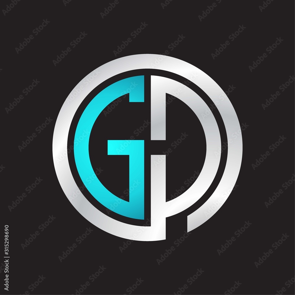 GD Initial logo linked circle monogram GD Initial logo linked circle monogram