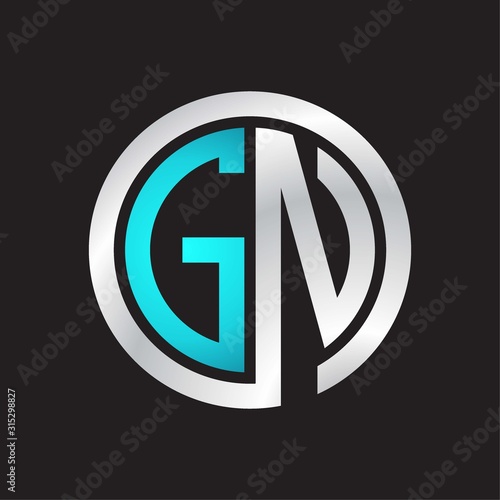 GN Initial logo linked circle monogram