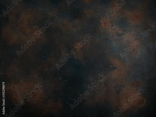 Rust old heavily worn black concrete texture or background. With place for text and image photo