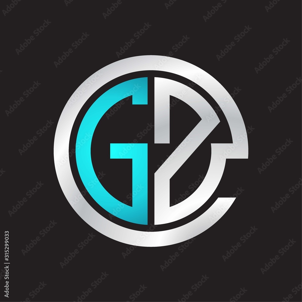 GZ Initial logo linked circle monogram GZ Initial logo linked circle monogram