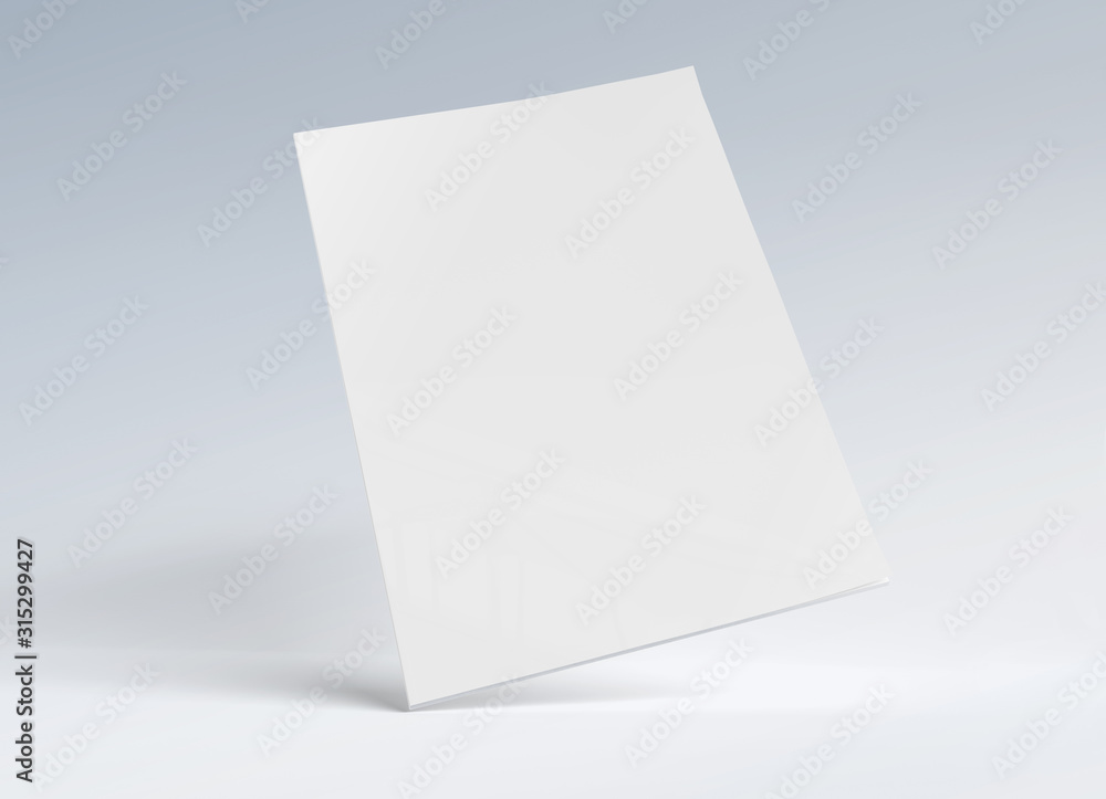 Magazine soft cover mockup floating and isolated on white background 3d rendering Magazine soft cover mockup floating and isolated on white background 3d rendering