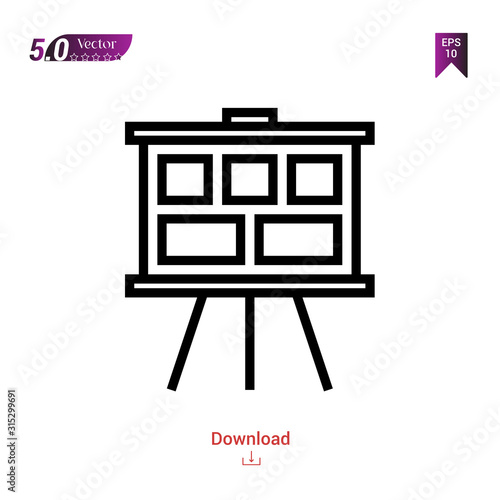 Outline storyboard  icon vector isolated on white background. Graphic design, material-design, design-thinking icons, mobile application, logo, user interface. EPS 10 format vector