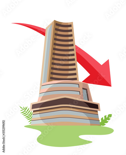 bombay stock exchange fall vector