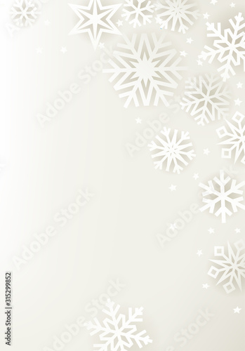 White winter holidays greeting card with snowflakes