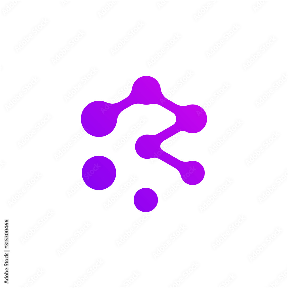 Initial R letter Digital Pixels Tech Logo Vector