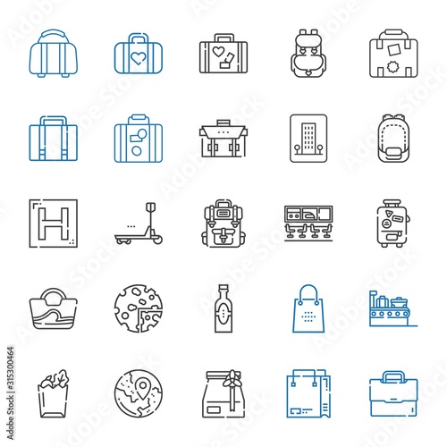 luggage icons set