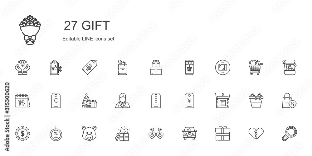 gift icons set gift icons set