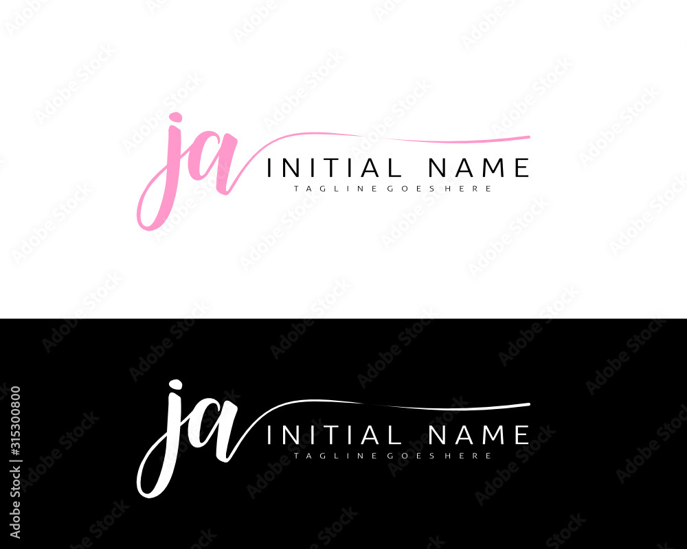 J A JA Initial handwriting logo vector. Hand lettering for designs. J A JA Initial handwriting logo vector. Hand lettering for designs.