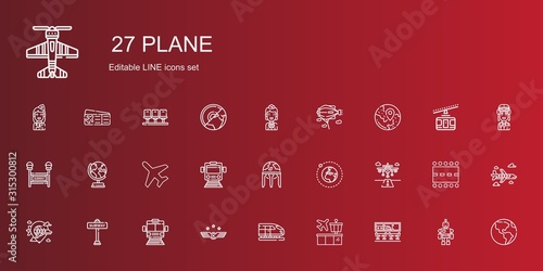 plane icons set