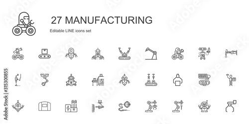 manufacturing icons set